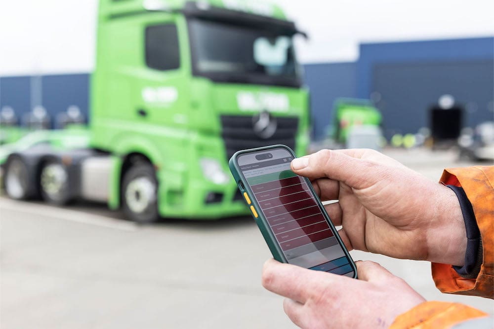 Truckfile Driver App on a phone